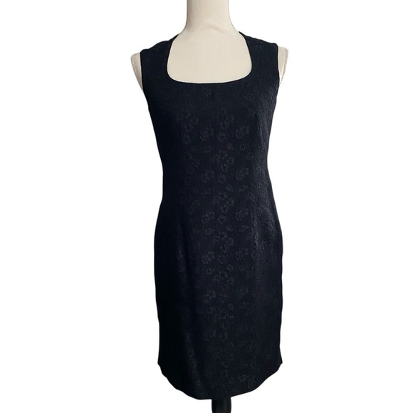 Liz Claiborne Dresses & Skirts - Liz Claiborne Petites Black Shimmer Floral Sleeveless Sheath Dress 8P